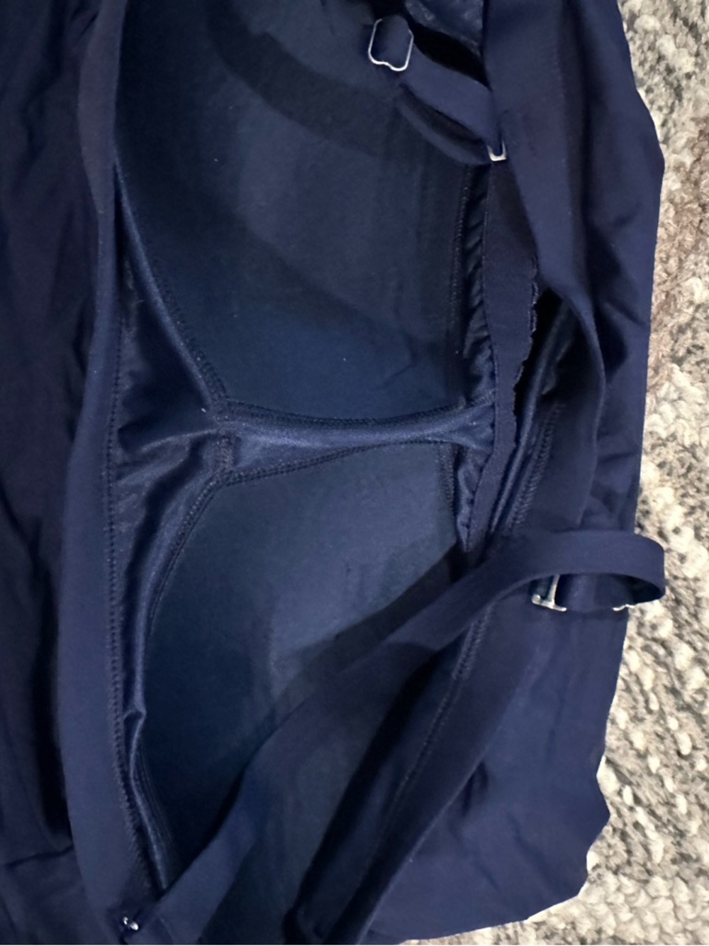Lands End Navy Ruched Tankini Top with Straps - Picture 2 of 5